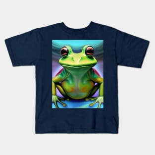 Frogger Spirit Animal (5) - Trippy Psychedelic Frog Kids T-Shirt